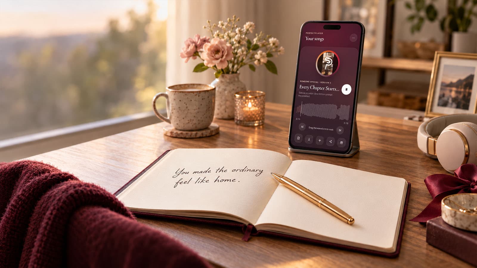 Written lyrics being turned into a personalised SongPerfect song